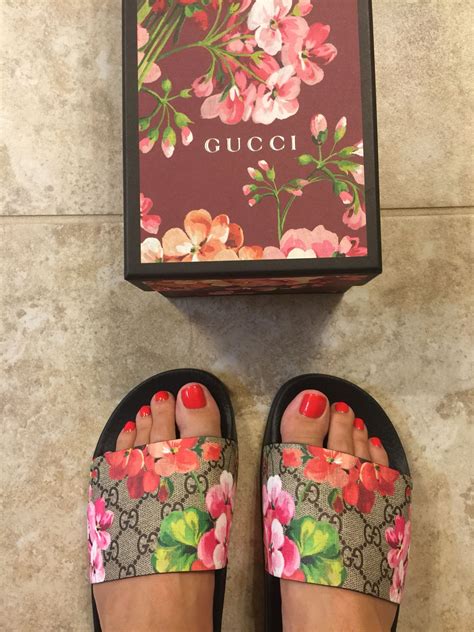 gucci green floral slides|gucci floral slides outfit.